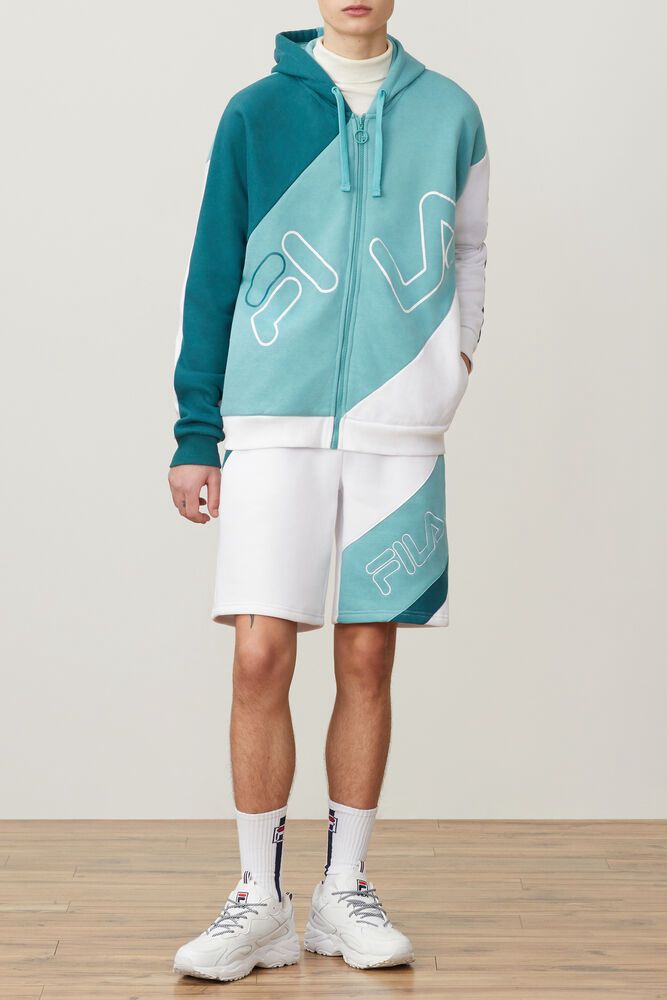 Fila Hoodie Lazaro Mens Turquoise - India ULH-053241